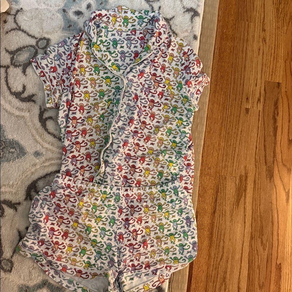 Roberta Roller Rabbit Multicolor Monkey Print Paj… - image 7